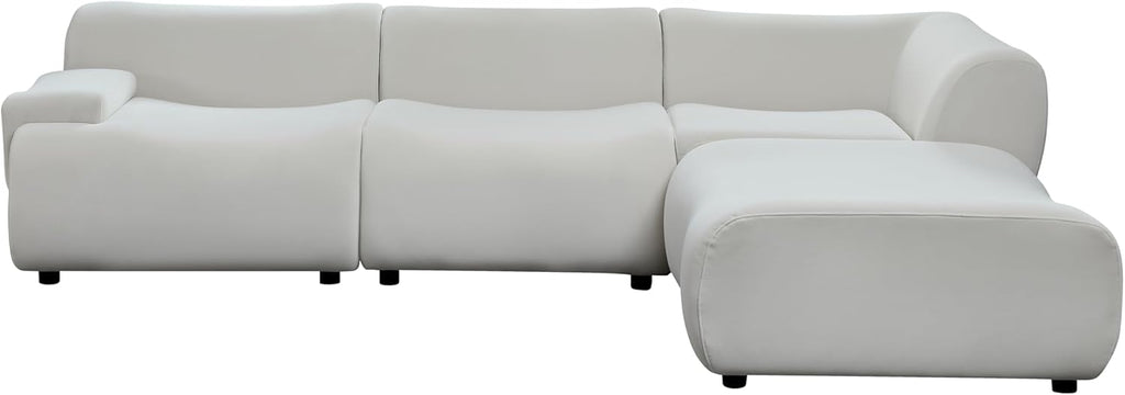 Luxury Modern Sectional Curved Sofa L-Shape Right Chaise White W737
