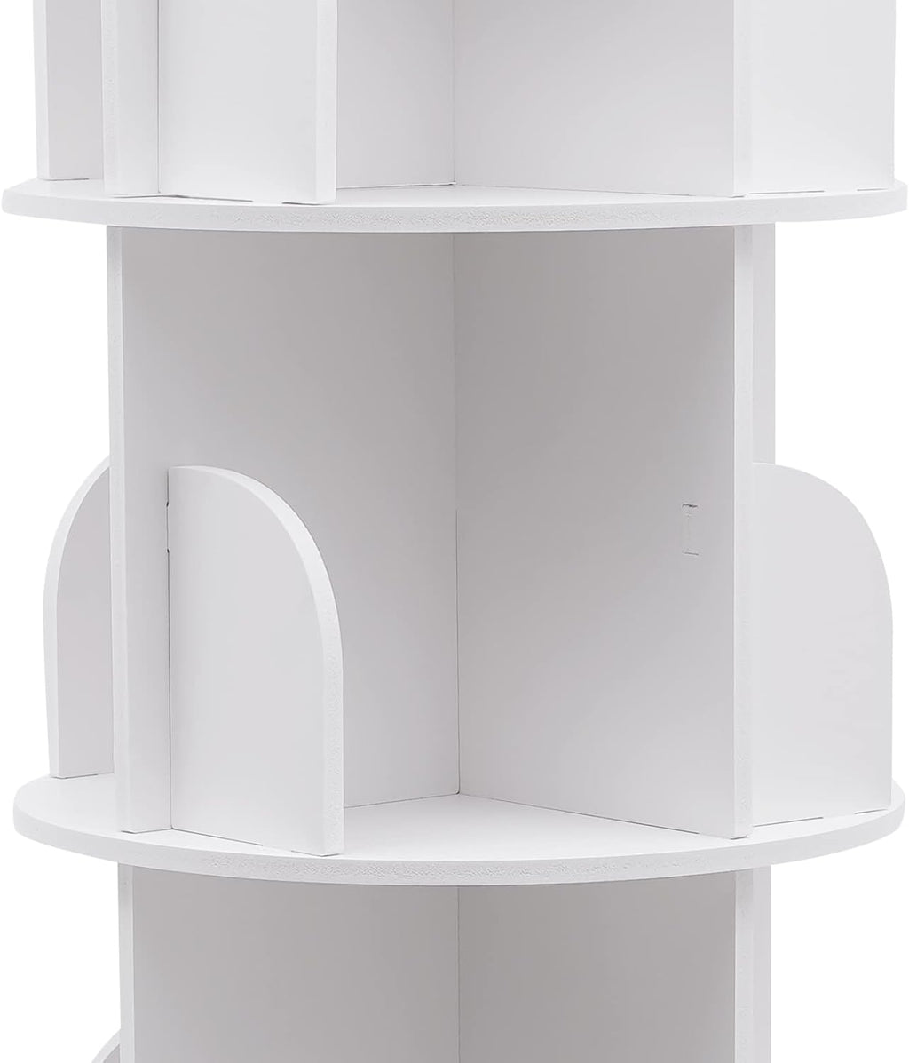5 Tier 360° Rotating Bookshelf White for Office Home O44889