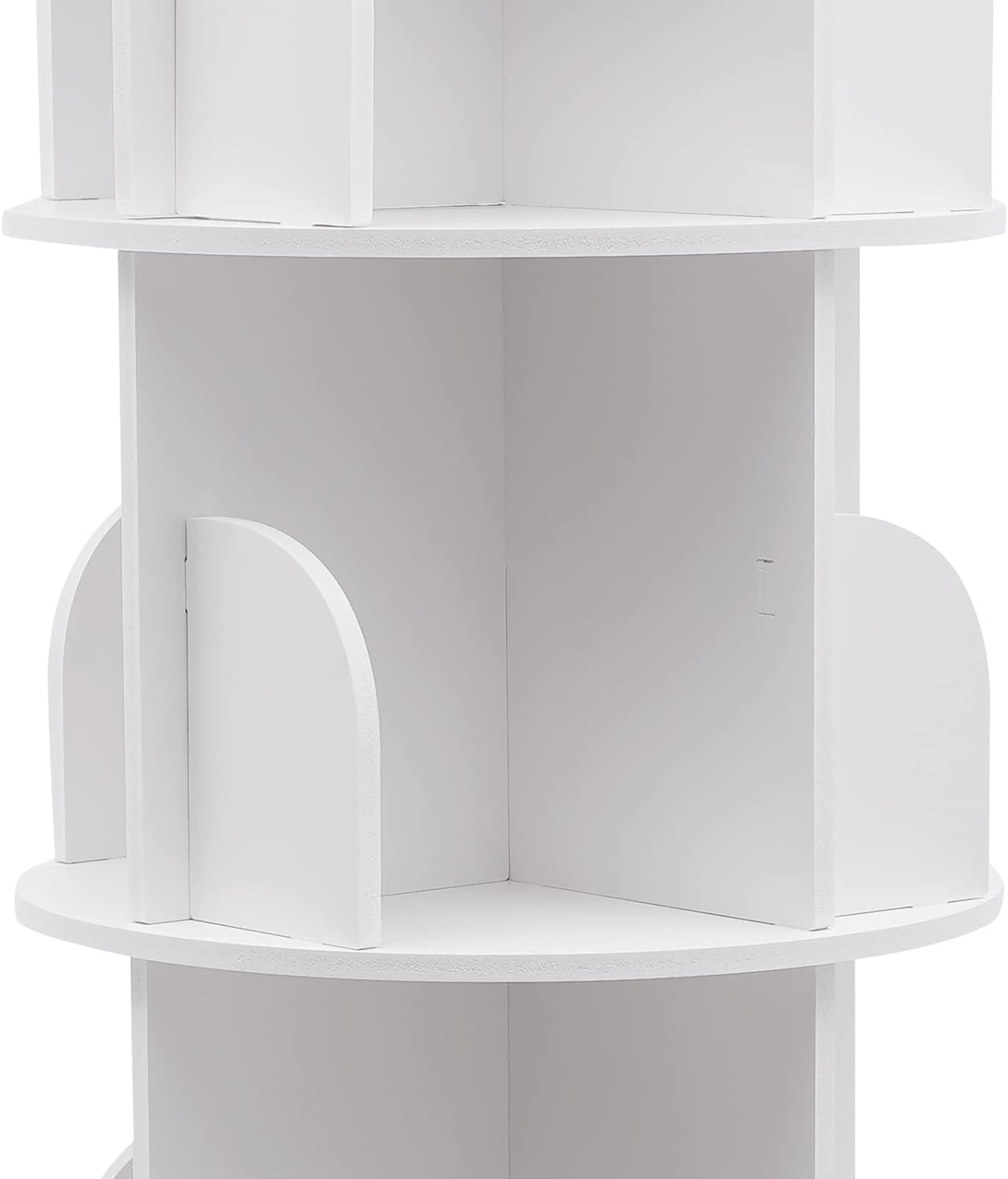 5 Tier 360° Rotating Bookshelf White for Office Home O44889