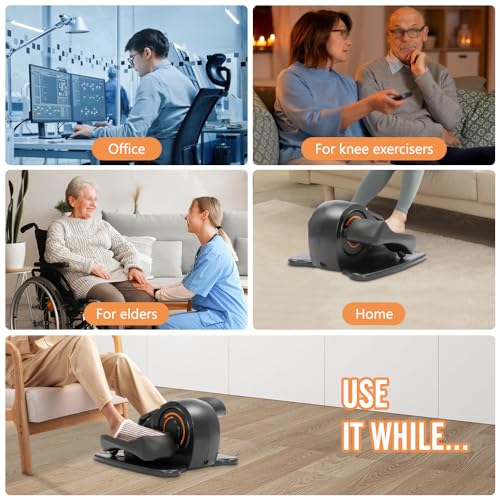 Under Desk Elliptical Electric Seated Pedal Exerciser with Remote Control U141