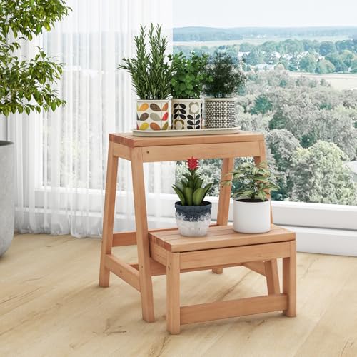 Giantex Folding Step Stool, Wooden 2-Step for Kids & Adults, 550Lbs Capacity B88688