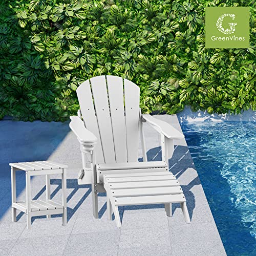 Adirondack Outdoor Side Table, Wood Grain, HDPE Plastic, Dark Brown A422