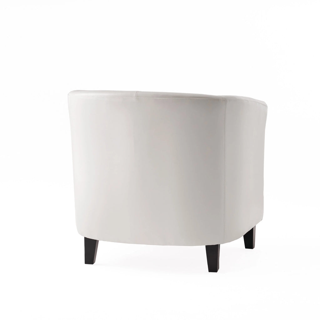 GDF Studio Miller Upholstered Club Chair, Ivory Bonded Leather N367