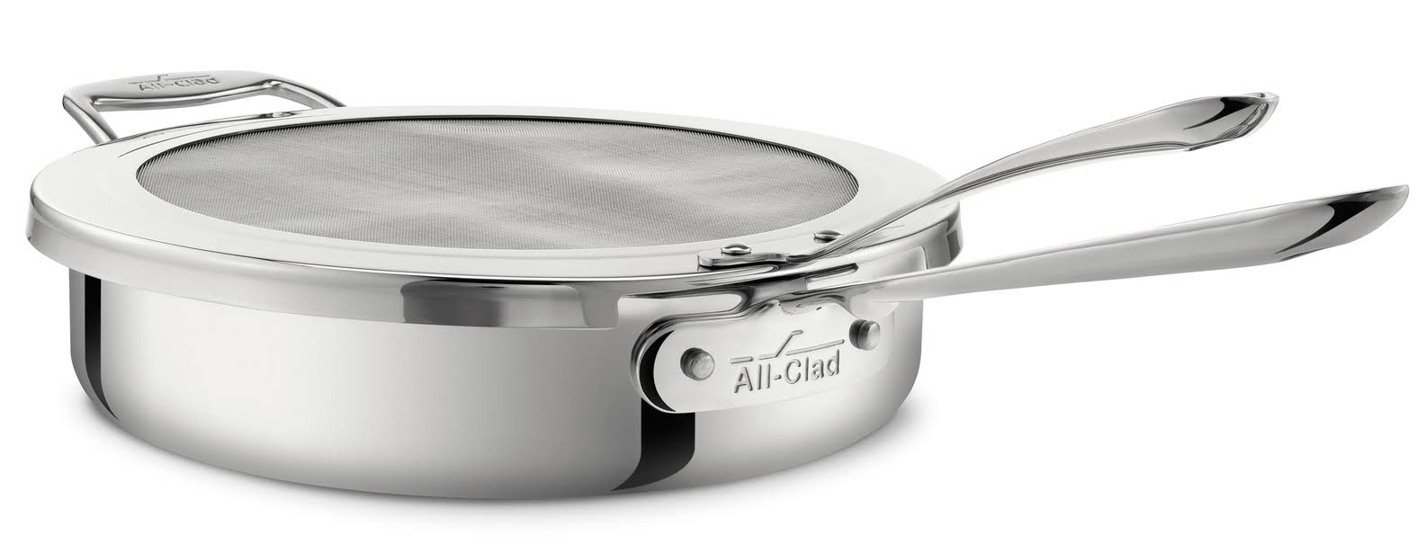 All-Clad D5 Stainless-Steel 4-Qt. Deep Saute Pan with Splatter Screen-