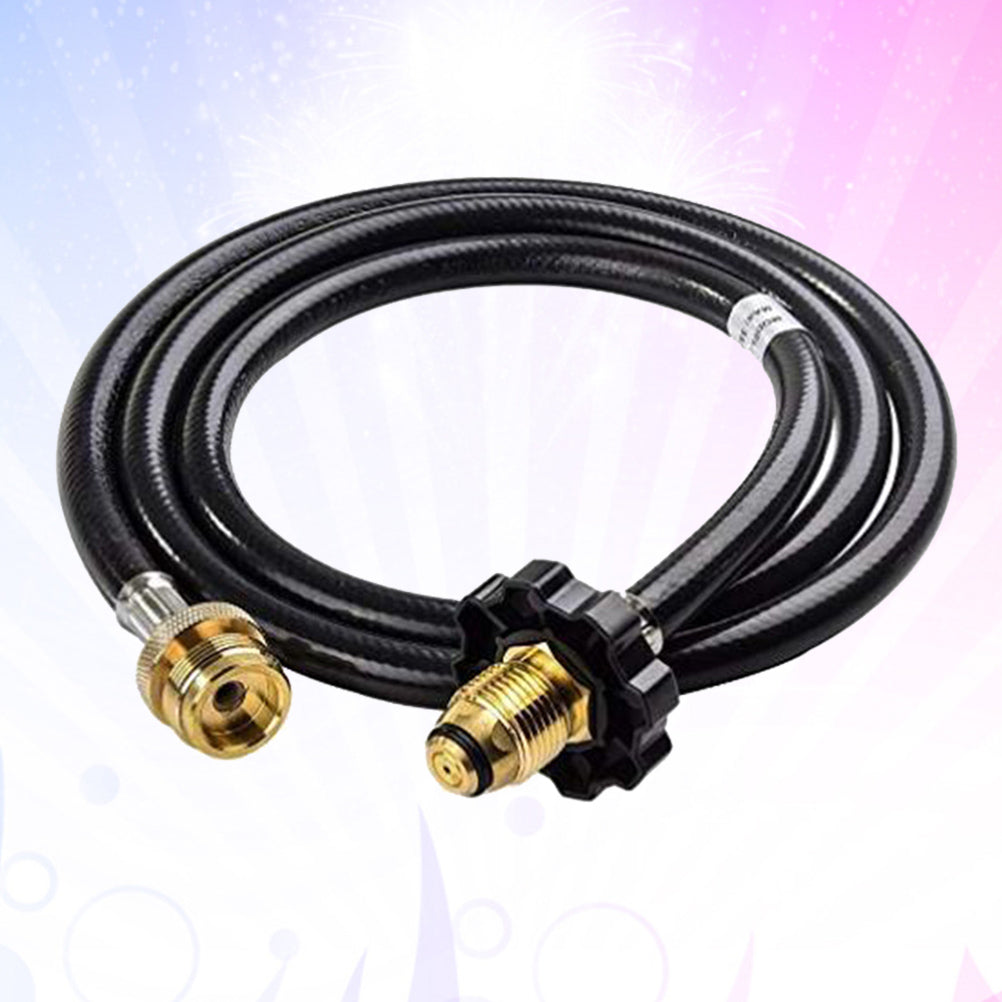 Propane Refill Adapter for Camping Stove Gas Hose, 20LB, 6 Feet, Black H237953