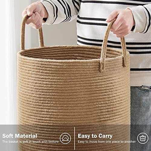 YOUDENOVA Woven Rope Laundry Hamper Basket 72L Pure White B78824