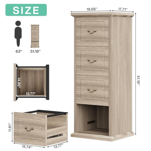 Tribesigns 4-Drawer Vertical File Cabinet for Home Office, Walnut V4891