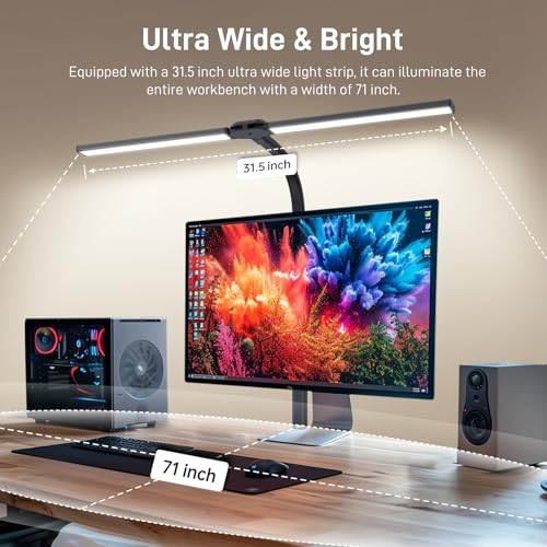 LED Desk Lamp with Clamp, Double Head Architect Task Lamp, Stepless Dimming G651629