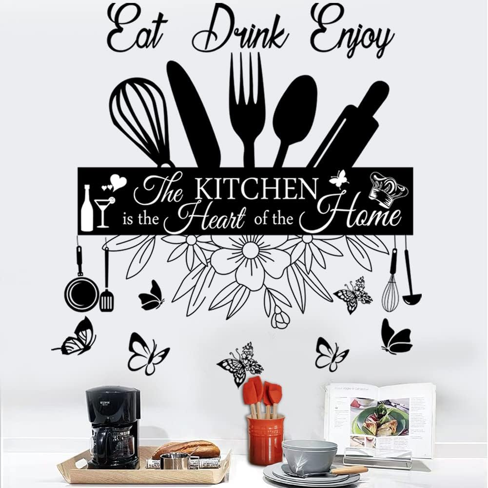 Wall Stickers Kitchen Quotes The Kitchen is The Heart of Home Vinyl Decal Decor M169