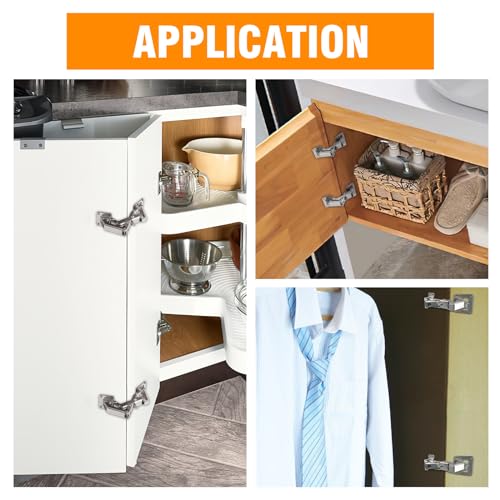 2 Pack 170° Full Overlay Concealed Door Hinge for Corner Kitchen Cabinet B760344