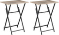 Rustic Brown & Black TV Tray Table 2-Piece No Assembly Required Easy to Fold Portable Tables Compact Furniture for Small Spaces