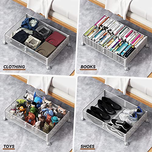 PHINOX Under Bed Storage Containers with Wheels, 4 Pack Y65751