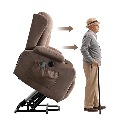 Power Lift Recliner Chair with Heat and Massage for Seniors, Blue P785