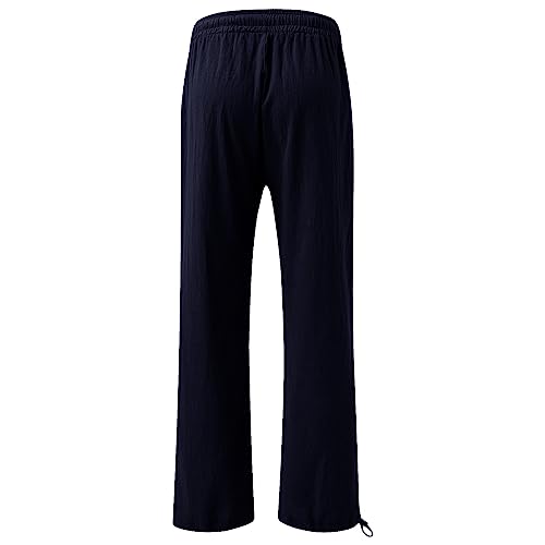 Linen Wide Leg Pants for Women with Pockets K9213