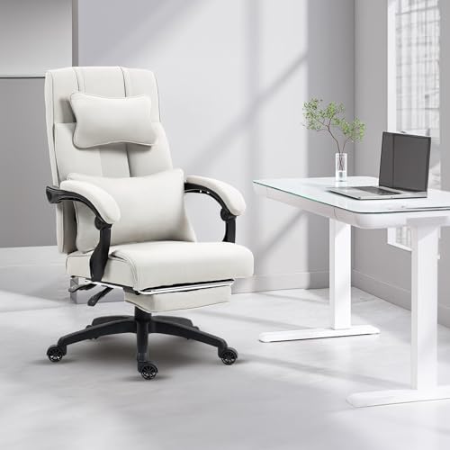 Dowinx Executive Office Chair Big and Tall Fabric with Footrest, Ergonomic High Back, Black S10695