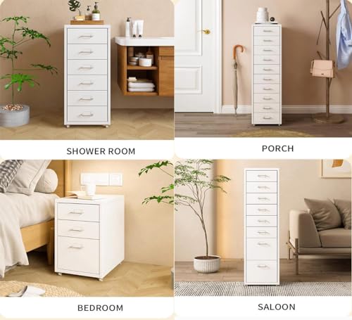 Metal Mobile File Cabinet with Lock Casters for Home Office O369561