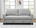 69" 3 in 1 Convertible Queen Sleeper Sofa Bed, Modern Fabric Loveseat Futon Sofa Couch w/Pullout Bed, Small Love Seat Lounge Sofa w/Reclining Backrest, Furniture for Living Room, Light Gray