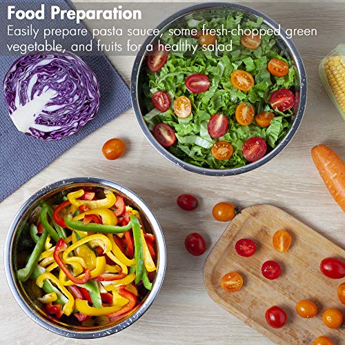YIHONG Stainless Steel Mixing Bowls Set with Lids, 7 Piece, Grey T754