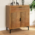 Hand-Carved Sideboard Buffet Cabinet, Storage Cabinet with 1 Drawer and 2-Doors, MDF Buffet Cabinet with Storage, Coffee Bar Cabinet Buffet Table for Living Room, Entryway, Dining Room, Vintage Brown