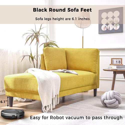 Mid-Century Modern Fabric Corner Lounge Chair, Yellow N877