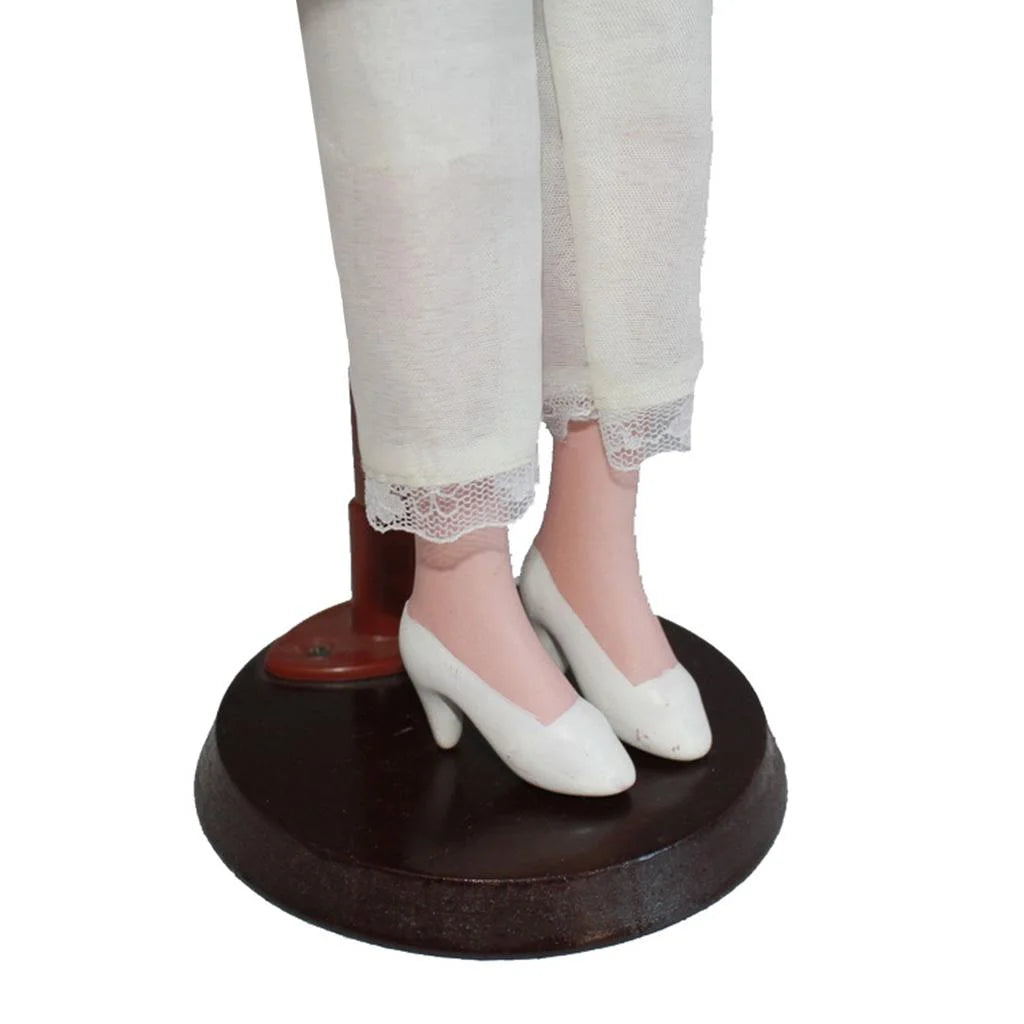Porcelain Doll with Curly Hair and Umbrella Collectible Toy X893