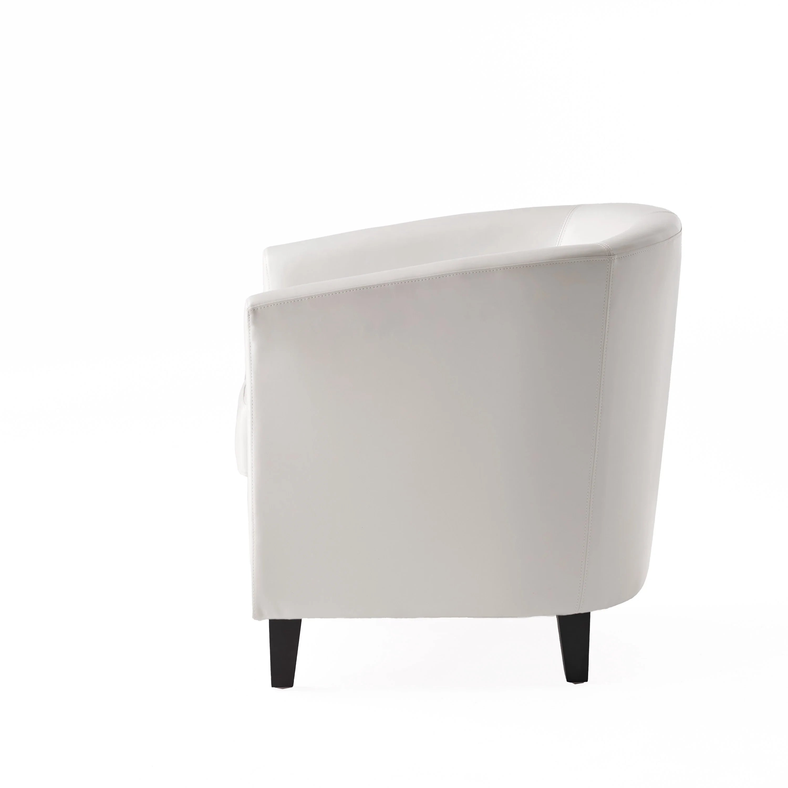 GDF Studio Miller Upholstered Club Chair, Ivory Bonded Leather N367