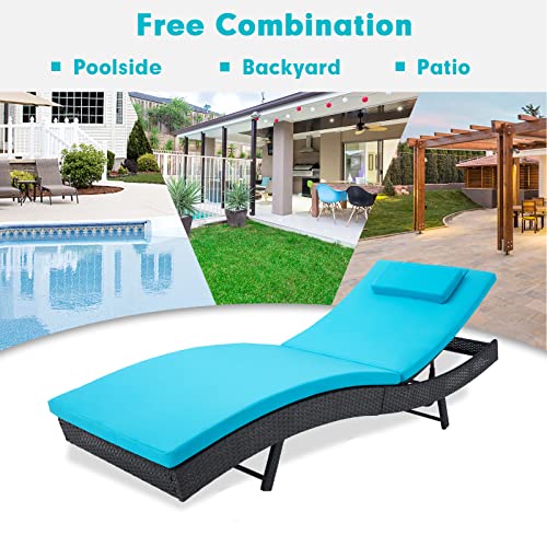 Incbruce Patio Chaise Lounge Chairs Set of 2, Outdoor Reclining with Adjustable Backrest F6127