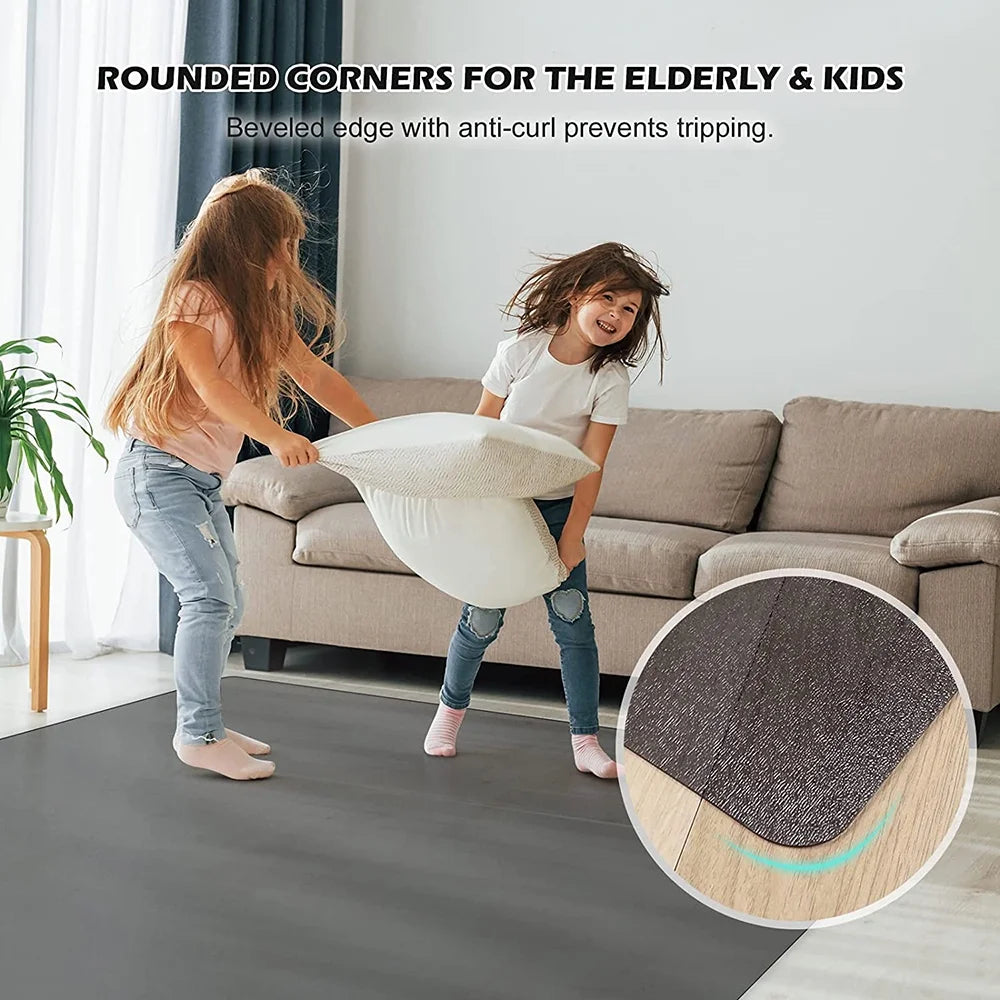 Translucent Black Vinyl Chair Mat for Hard Floors, 63" x 51" K6725