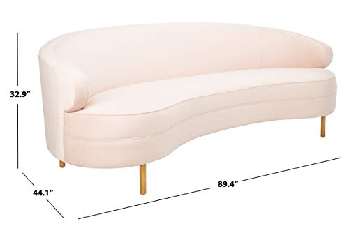 Safavieh Couture Primrose Glam Light Blue Velvet Curved Sofa K4755