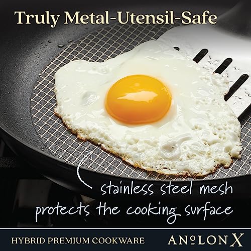 Anolon X Hybrid Nonstick Cookware Set, 12 Piece, Charcoal Gray B384083