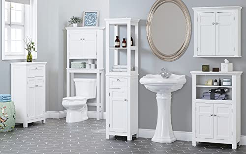 Spirich Home Bathroom Freestanding Storage Cabinet with Two Tier Shelves, White Q83842