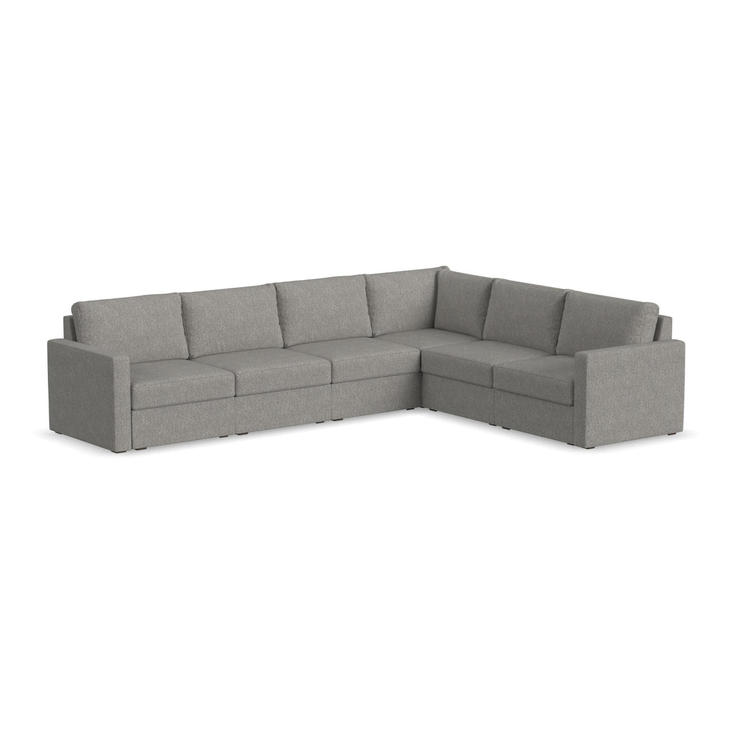 Flexsteel Flex 6-Seat Fabric Sectional in Gray T860