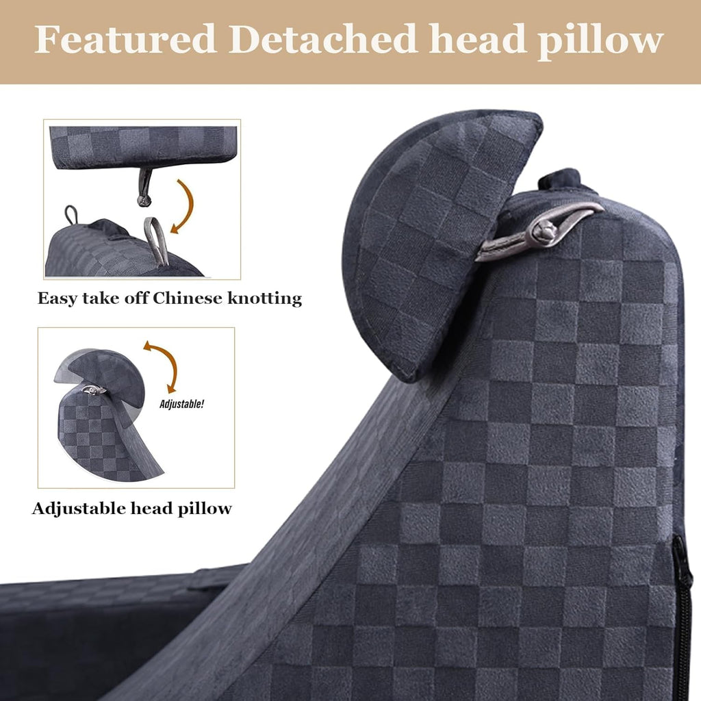 Vekkia Reading Pillow for Sitting in Bed Adult, Back Rest Pillow with Arms, Dark Grey O360566