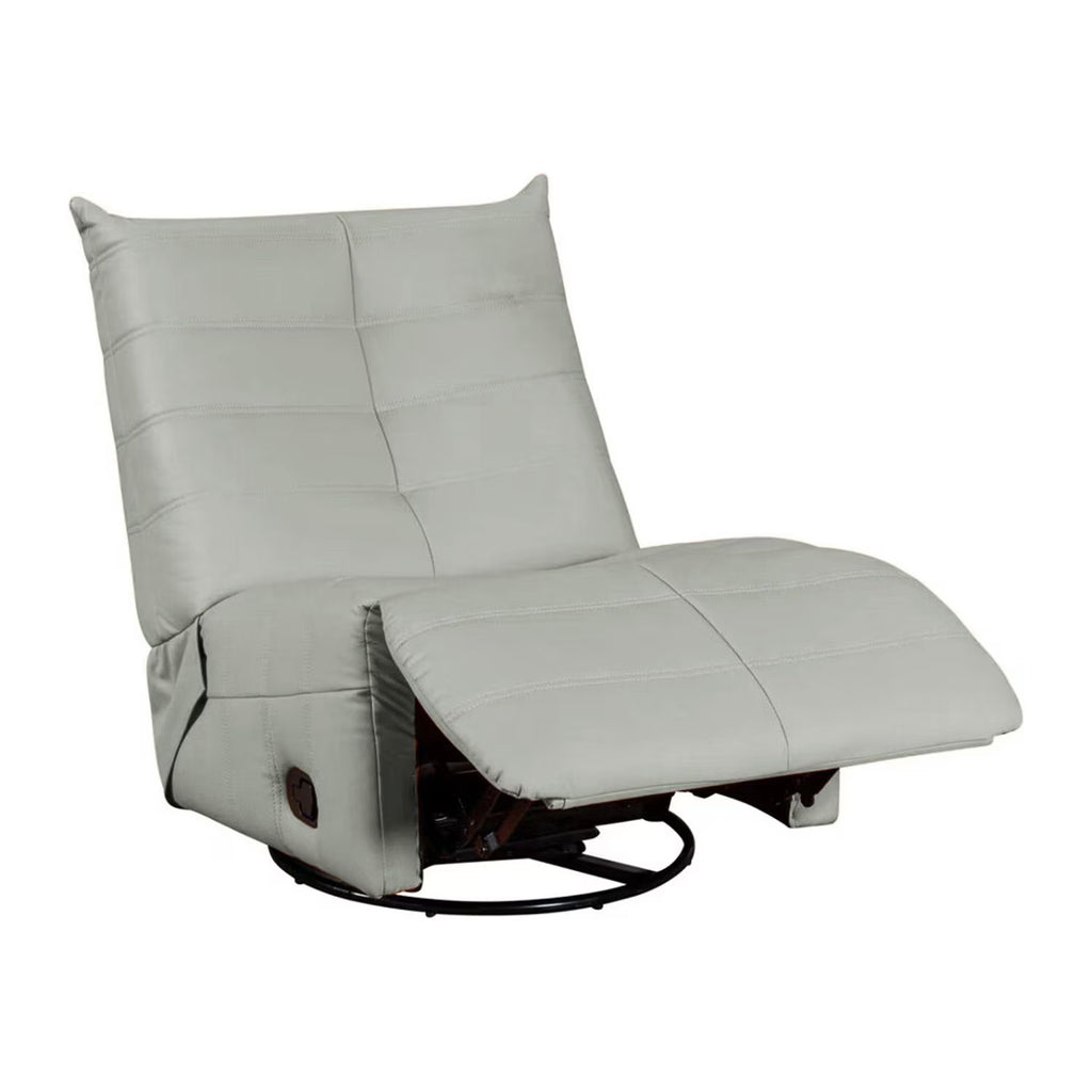 Georgena Green -Gray Faux Leather Swivel Glider Recliner