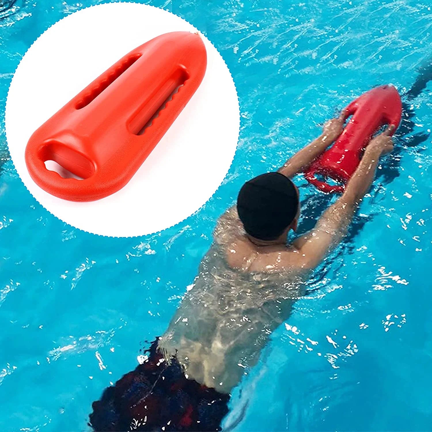 Miumaeov 3 Handle Water Rescue Lifeguard Floatation Device Red U166