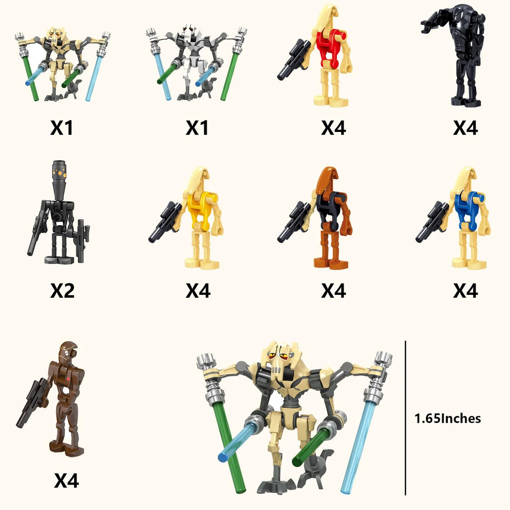 28 Pcs Space Wars Action Figures Building Blocks Sets with General Grievous and Battle Droids Y235