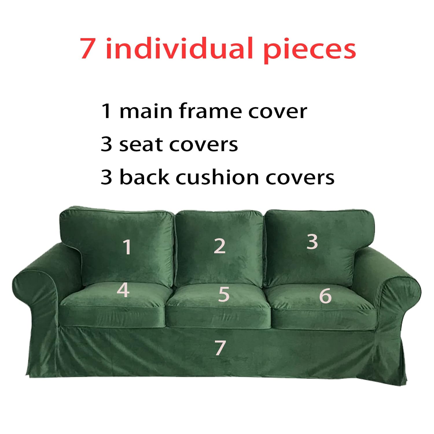 Custom Made Replacement Ektorp 3 Seat Sectional Sofa Cover Slipcover I998