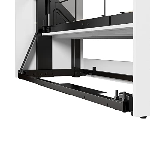 Bestar Pur Full Murphy Bed with Storage Unit, 84-inch Wall Bed in Bark Grey N390875