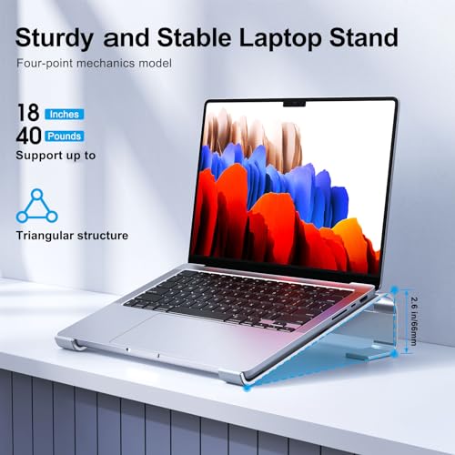 Aluminum Laptop Stand for Desk, Ergonomic Riser, Compatible with MacBook, Dell, HP, Lenovo 10-17.3'' V205