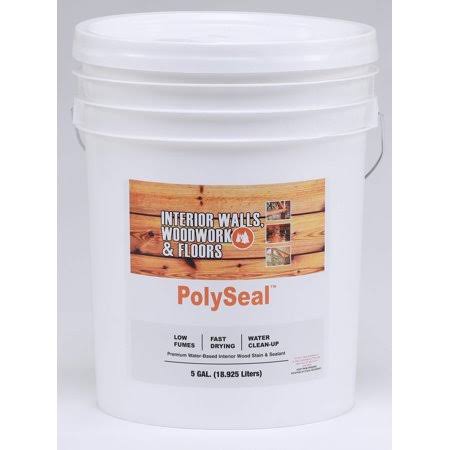 Polyseal Water Based Polyurethane Acrylic Interior Wood Varnish - 5 Gallon Crystal Satin, Size: 5 Gallon Pail, Clear