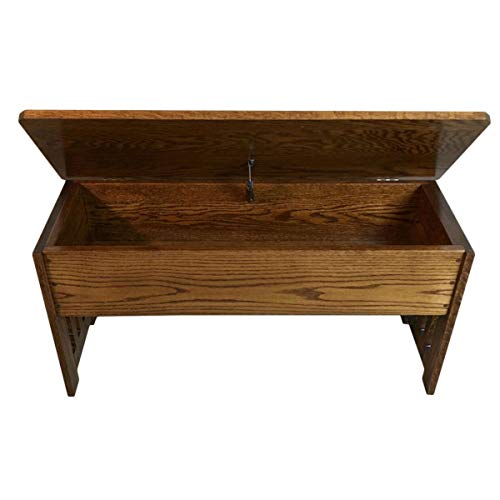 RRD Wooden Storage Bench with Flip Top Lid, Rustic Quartersawn Oak, 48'' M6905