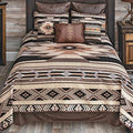 BLACK FOREST DECOR - King Quilt Bedding - Santa Fe Stripes - Three Piece Bed Set - Quilt, Two Pillow Shams