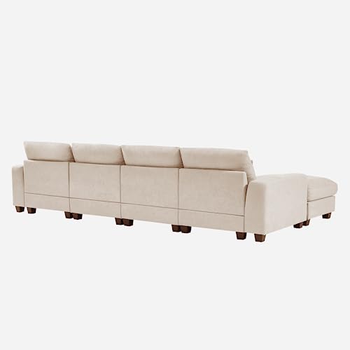 Modern L-Shape Feather Filled Sectional Sofa with Reversible Chaise Q57718