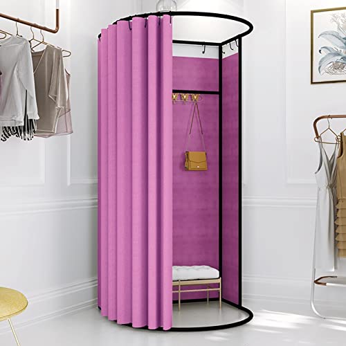 Don't Look At Me-Clothing Store Fitting Room With Shading Curtain,Portable Changing Room Divider - Black Frame, Portable Temporary Mobile Privacy Protection Dressing Room,Easy To Install ( Color : J )