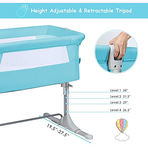 BABY JOY Baby Bedside Crib, Portable Travel Bassinet with Carrying Bag, Grey E759749
