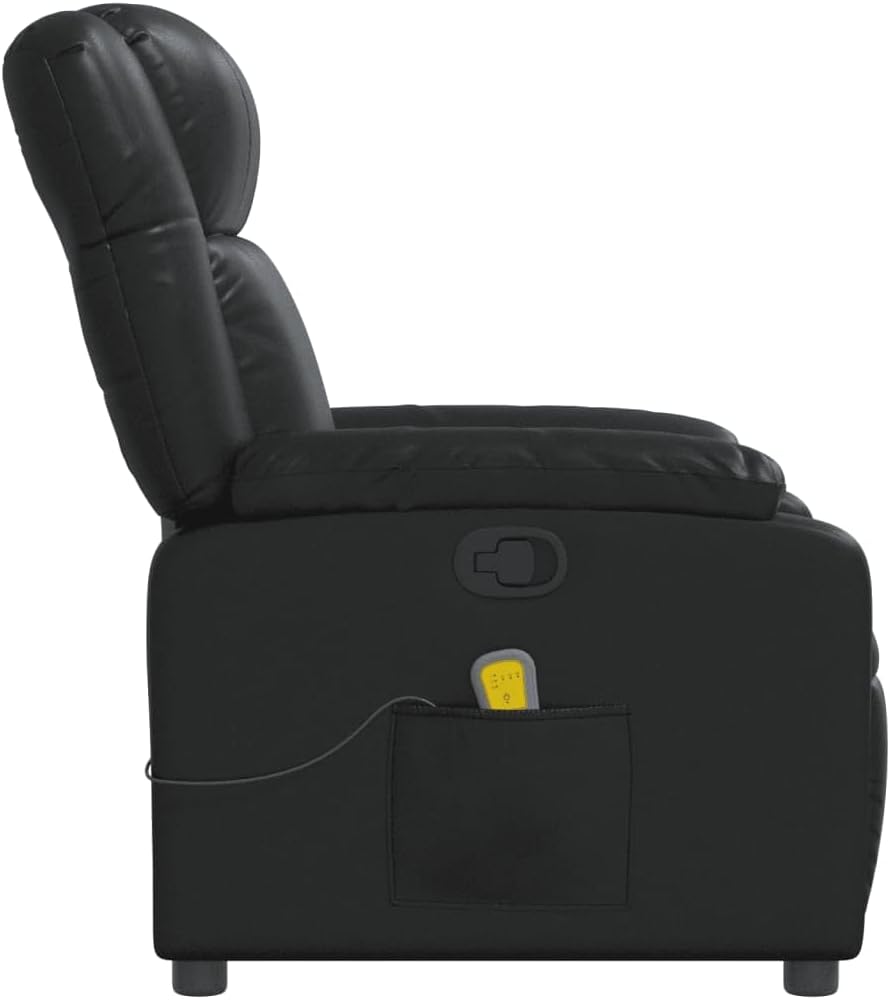 vidaXL Black Faux Leather Massage Recliner Chair U596125