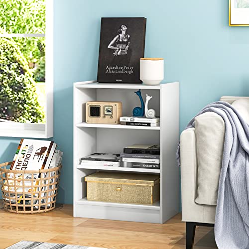 3 Shelf Bookcase with Adjustable Shelves, Wood Storage for Bedroom, Black C87086