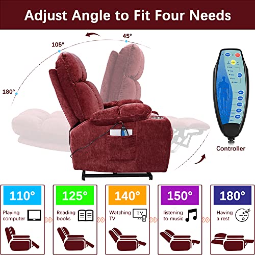 Electric Power Lift Recliner Chair Dual Motor Massage Heated for Elder O23839