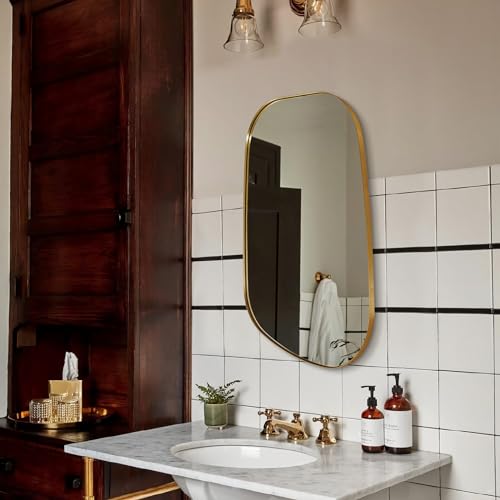 ANDY STAR Irregular Wall Mirror 24x36" Brushed Gold Z11592