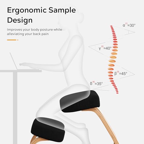 Ergonomic Adjustable Kneeling Chair with Cushion for Office Home A9932